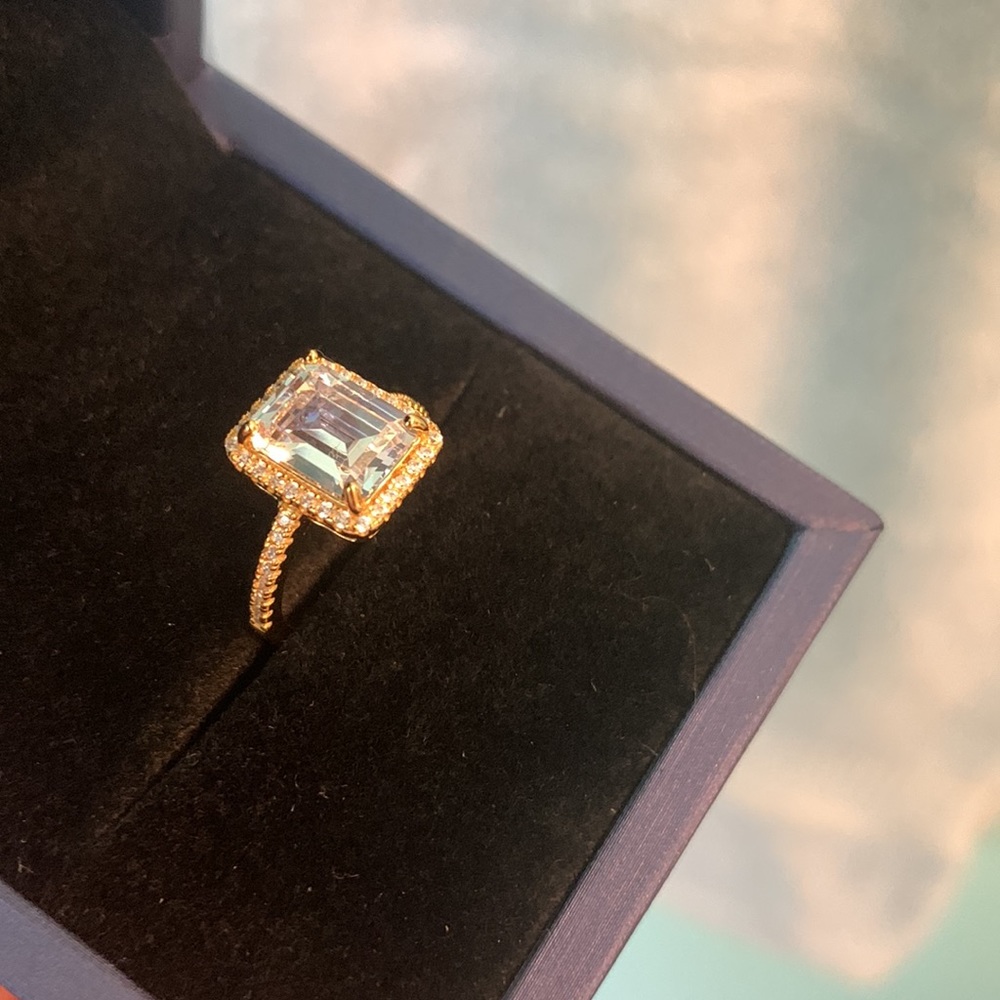 Lab created diamond, 3 carat emerald cut